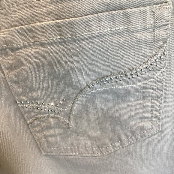 Gloria Vanderbilt Amanda Pants Denim Tan Pocket Embellishments Women's 10 Short - Picture 5 of 5